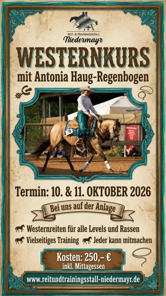 Westernkurs in Olching mit Antonia Haug-Regenbogen am 10. und 11. Oktober 2026